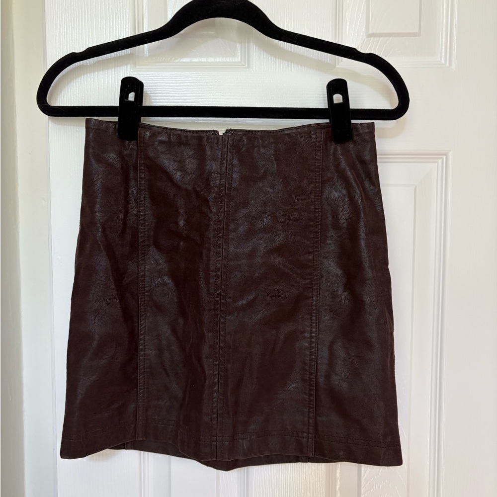 Free People Dark Brown Mini Skirt